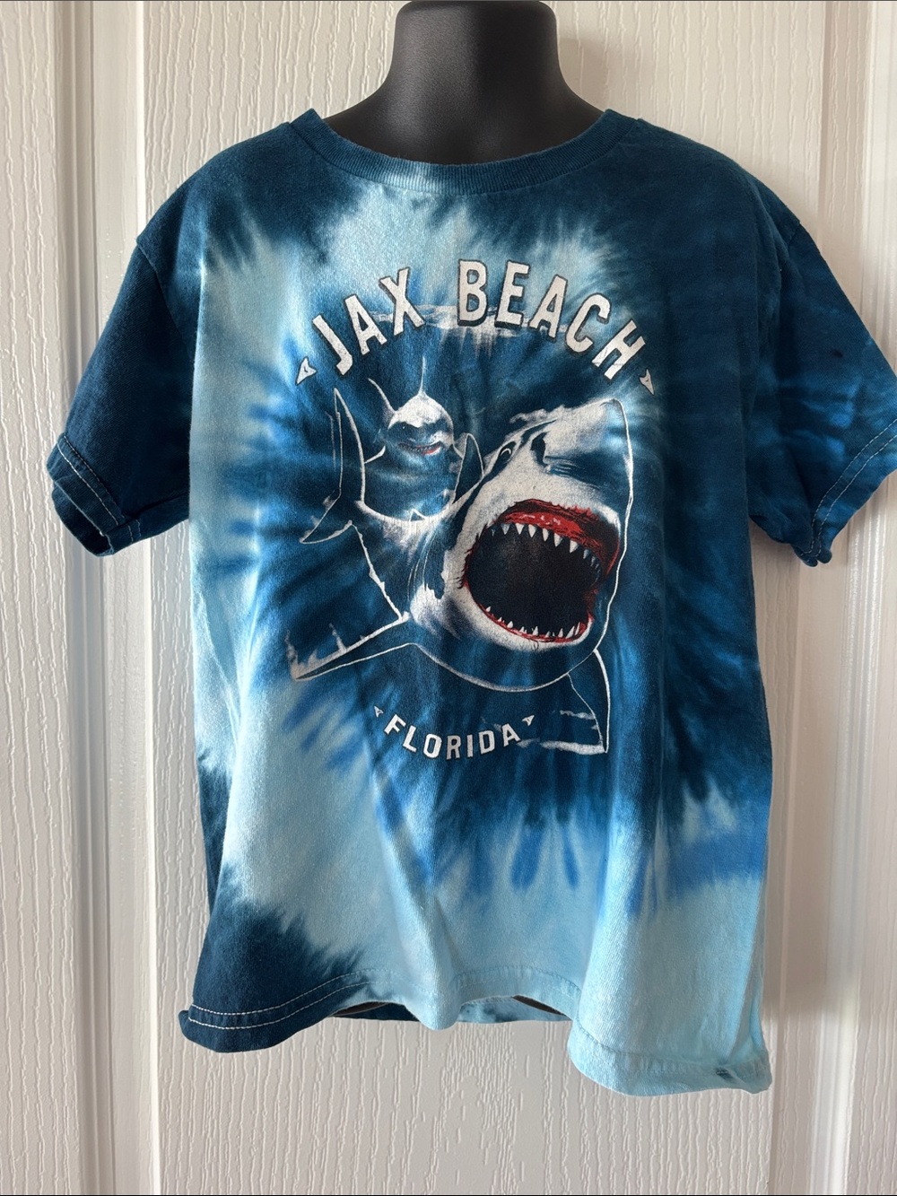 Jax Beach Florida Tie-Dye Shark Tee - Blue
